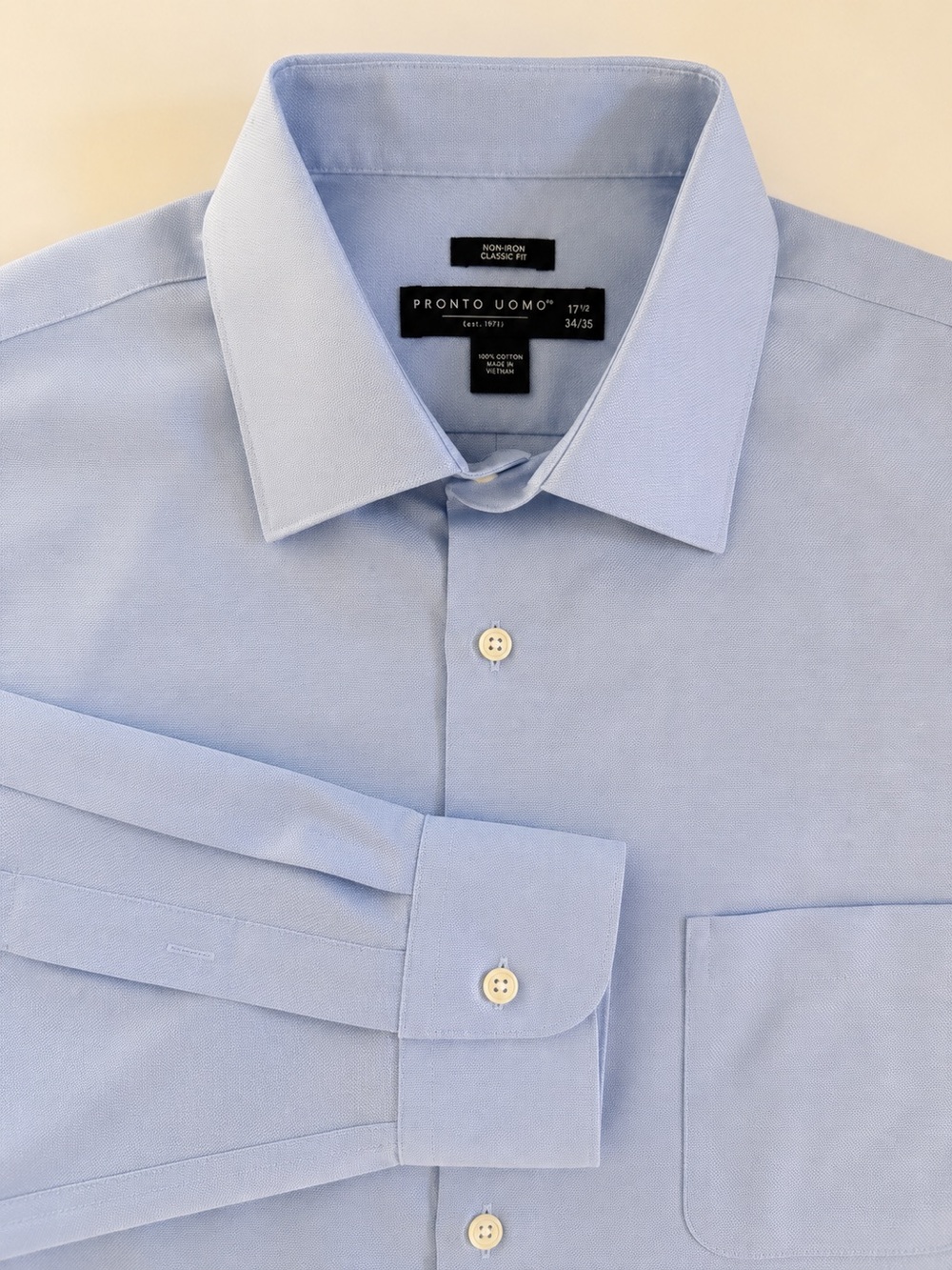 Pronto Uomo Non-Iron Classic Fit Dress Shirt – Men’s 17.5 / 34-35